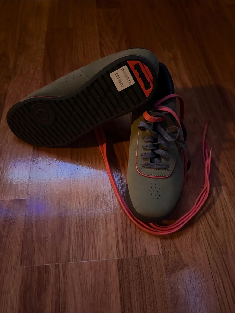 Reebok Green Sneakers with Pink Trim